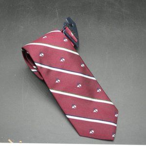 BROOKS BROTHERS Silk Tie Red Monogram Power Stripe Made USA 58" x3.5" New Other